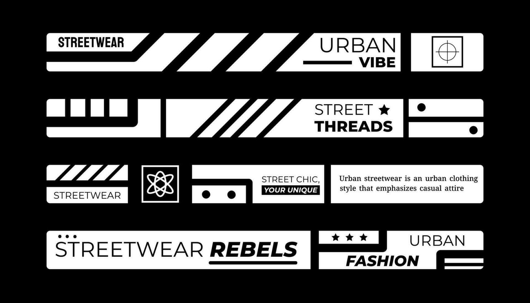 Stripes for Clothing design. Street, Urban, Slogan, Hip Hop and Y2K Style. for screen printing designs for t-shirts, hoodies, jackets and others vector