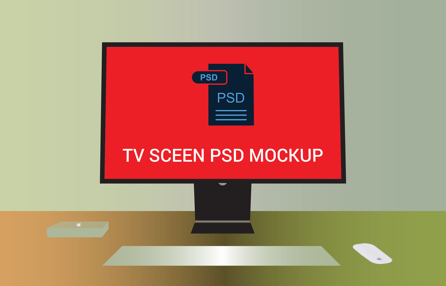 Computer monitor 8k ultra HD PSDS mockup File