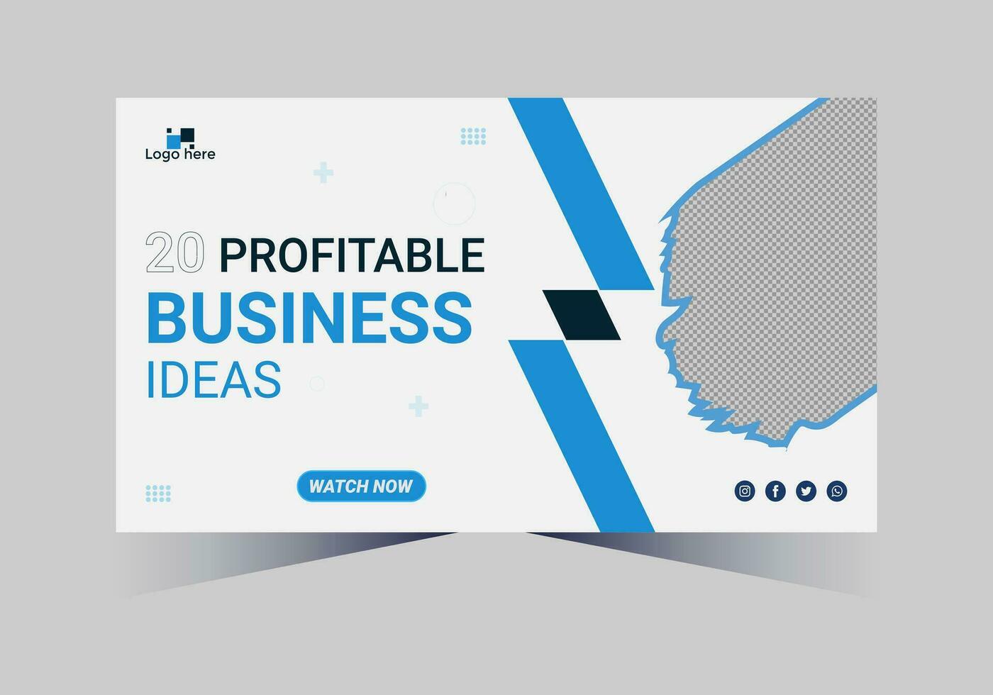 youtube thumbnail design for any videos and web banner template vector