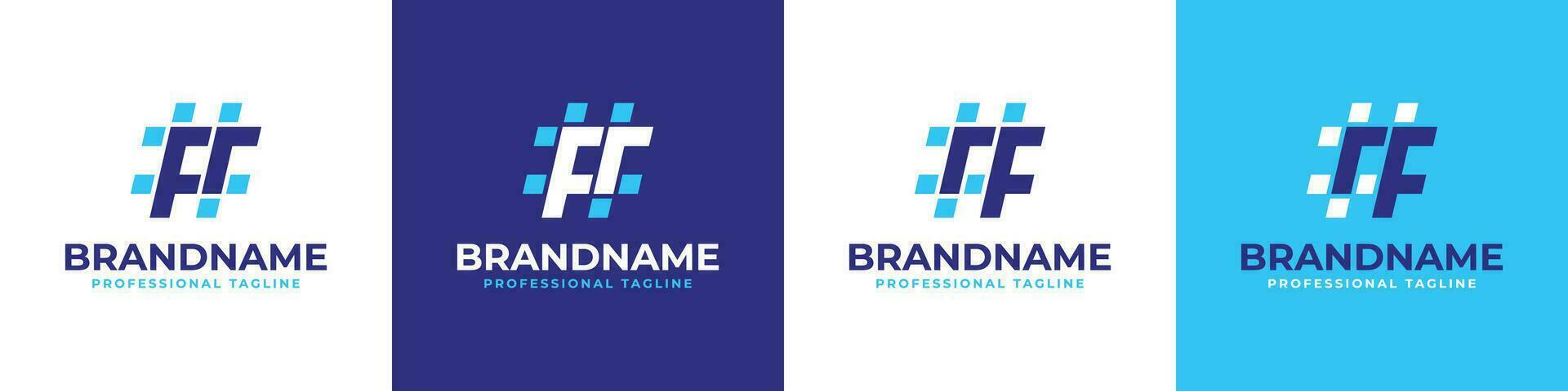 Letter FR and RF Hashtag Logo set, suitable for any business with RF or FR initials. vector
