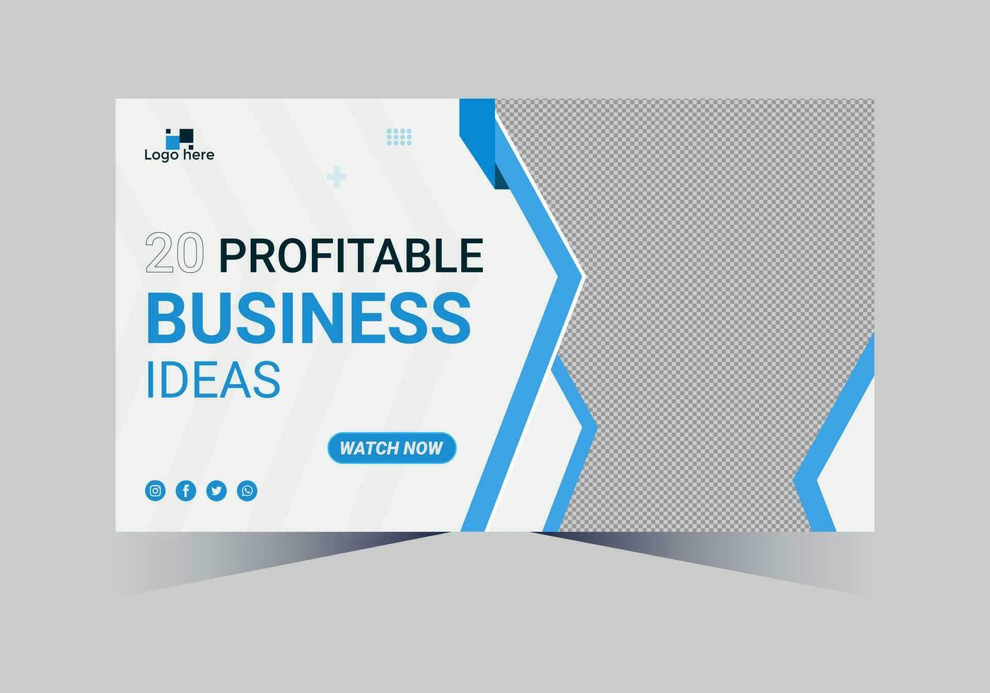 youtube thumbnail design for any videos and web banner template vector