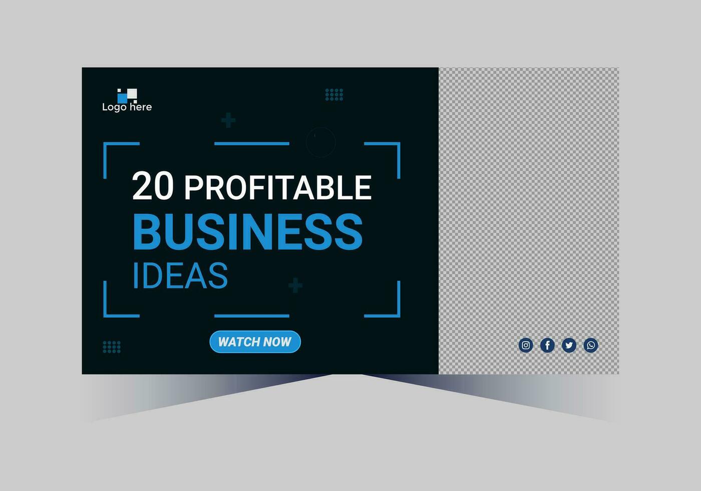 youtube thumbnail design for any videos and web banner template vector