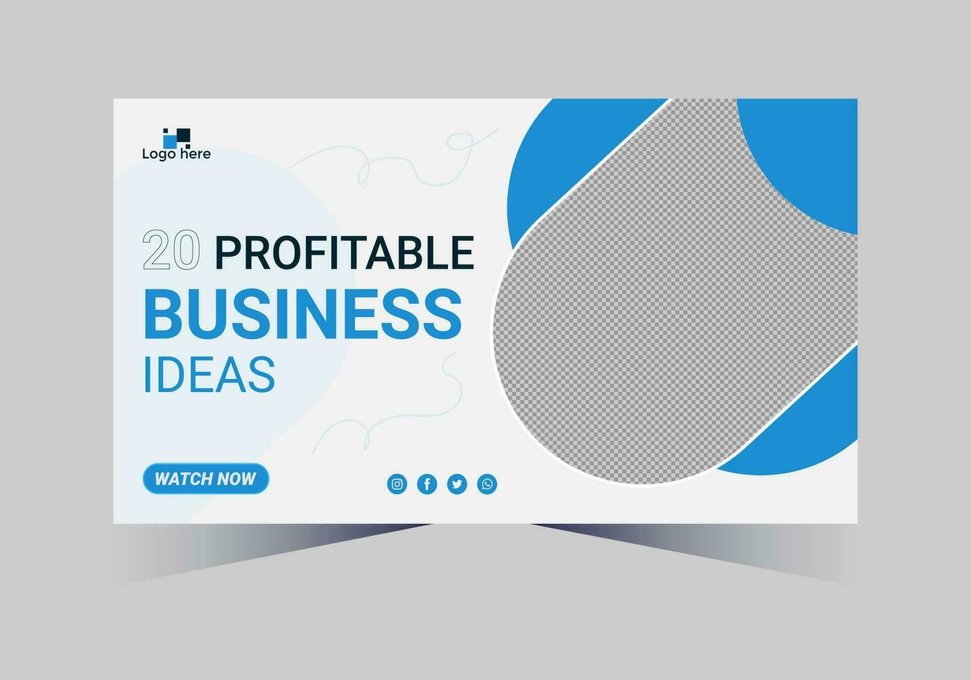 youtube thumbnail design for any videos and web banner template vector