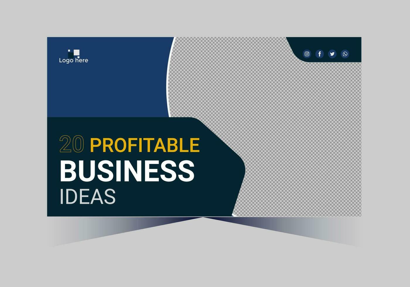 youtube thumbnail design for any videos and web banner template vector