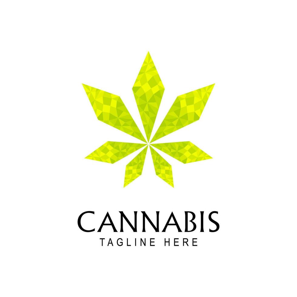 moderno geométrico cáñamo canabis marijuana logo icono vector plantilla, con bajo escuela politécnica estilo diseño
