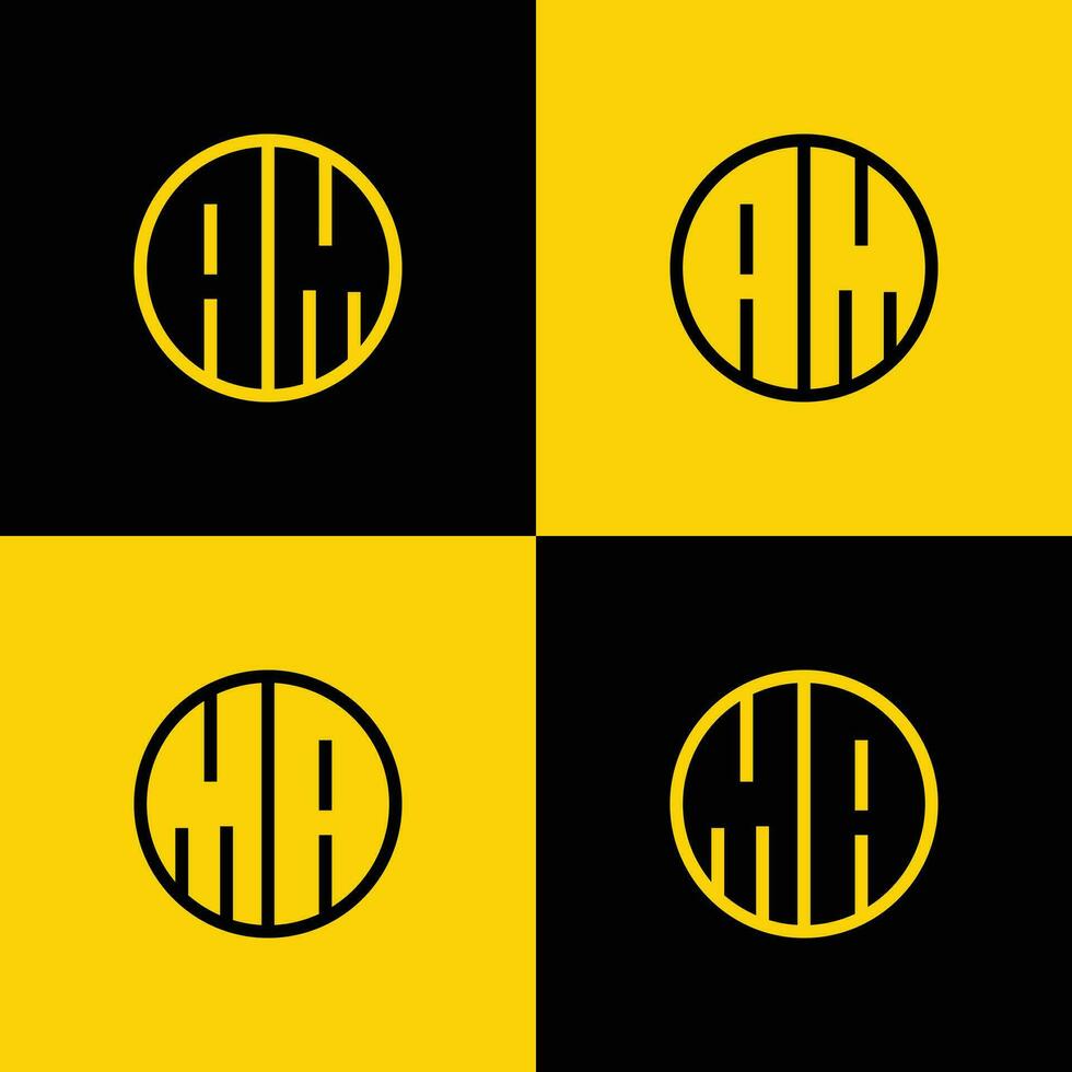 Simple AM and MA Letter Circle Logo Set, suitable for business with MA or AM initial. vector