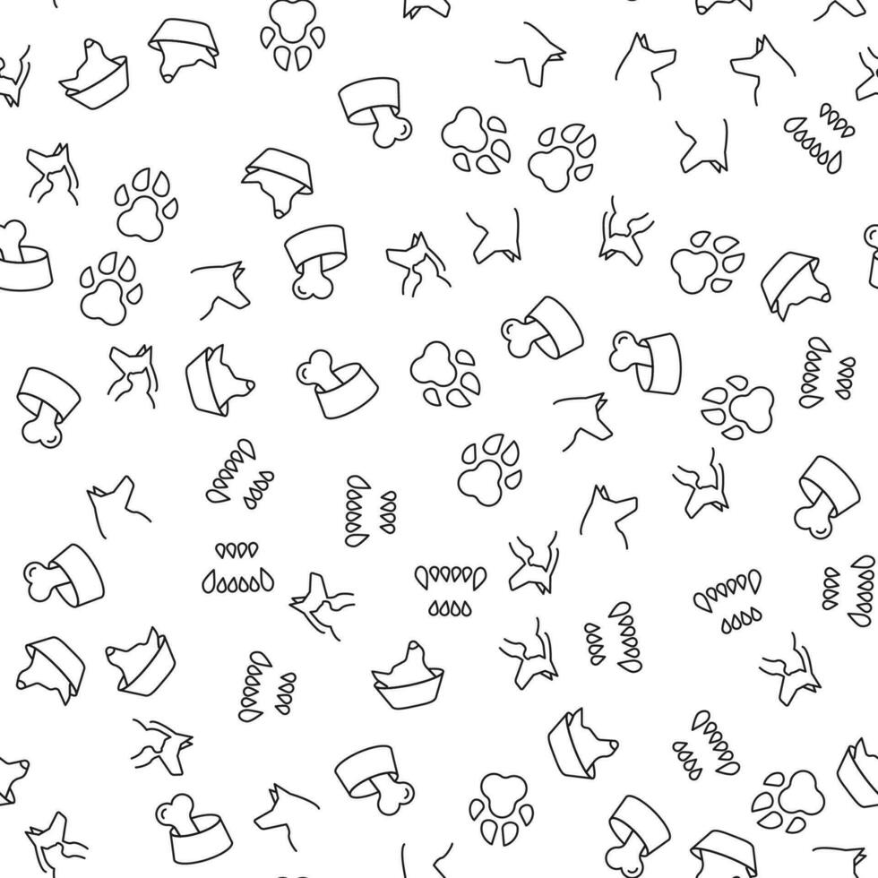 Teeth, Dogs Paw, Food, Cat and Dog Seamless Pattern for printing, wrapping, design, sites, shops, apps vector