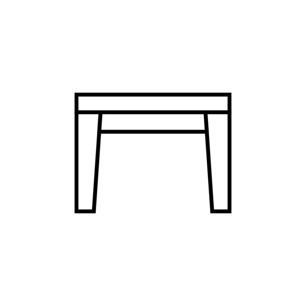 Table Vector Symbol for Stores and Shops. Suitable for books, stores, shops. Editable stroke in minimalistic outline style. Symbol for design