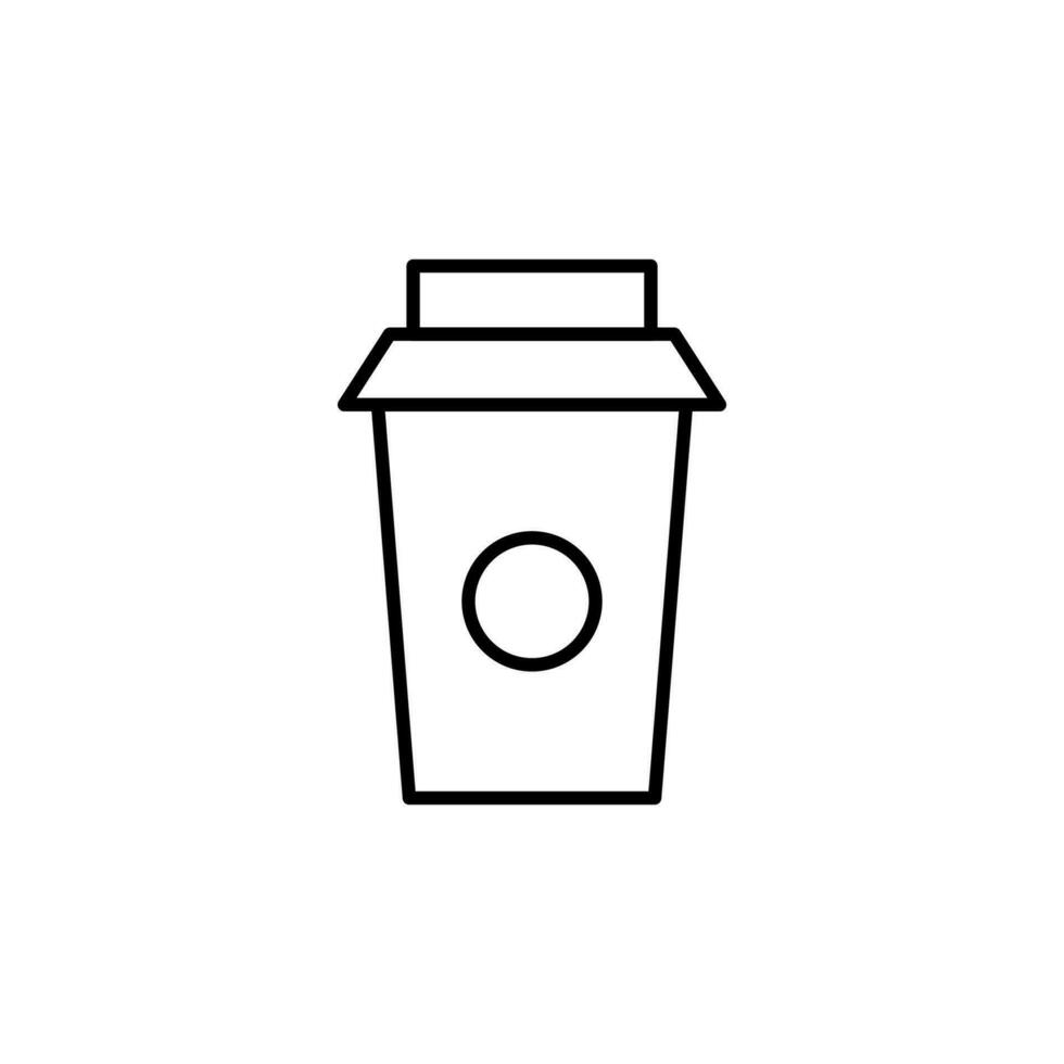 Coffee in Disposable Cup Vector Line Icon. Suitable for books, stores, shops. Editable stroke in minimalistic outline style. Symbol for design