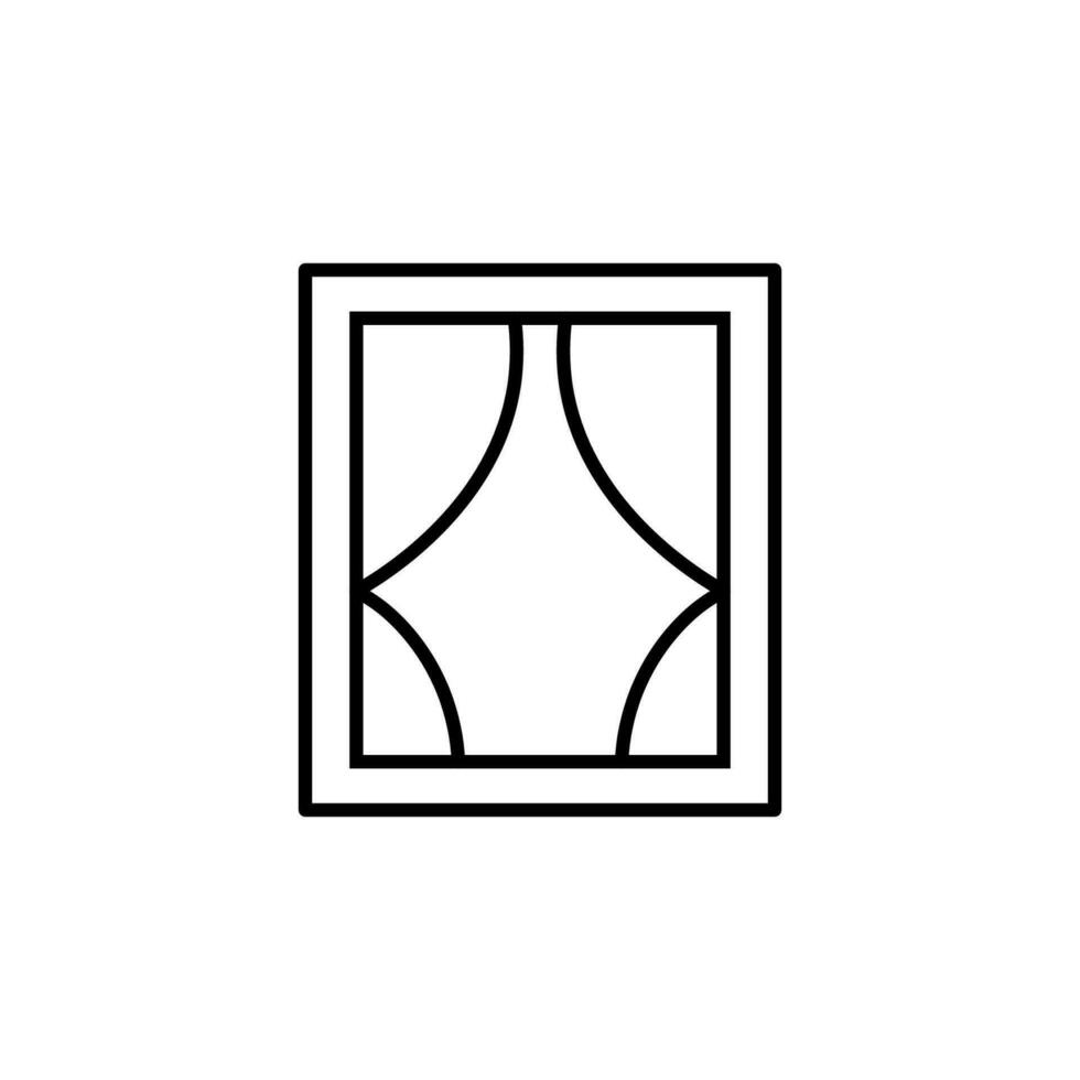 Window Vector Icon for Shops and Stores. Suitable for books, stores, shops. Editable stroke in minimalistic outline style. Symbol for design
