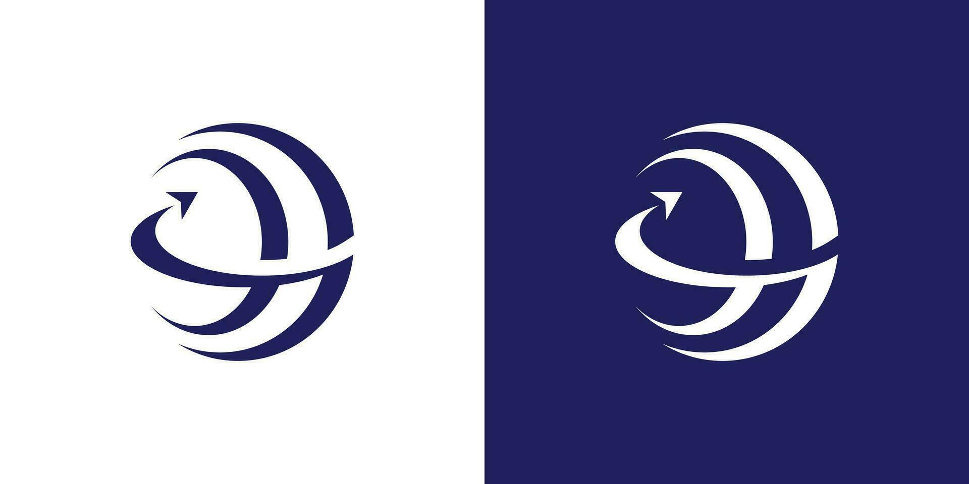 The logo design is a combination of a global shape with an airplane that signifies travel. vector