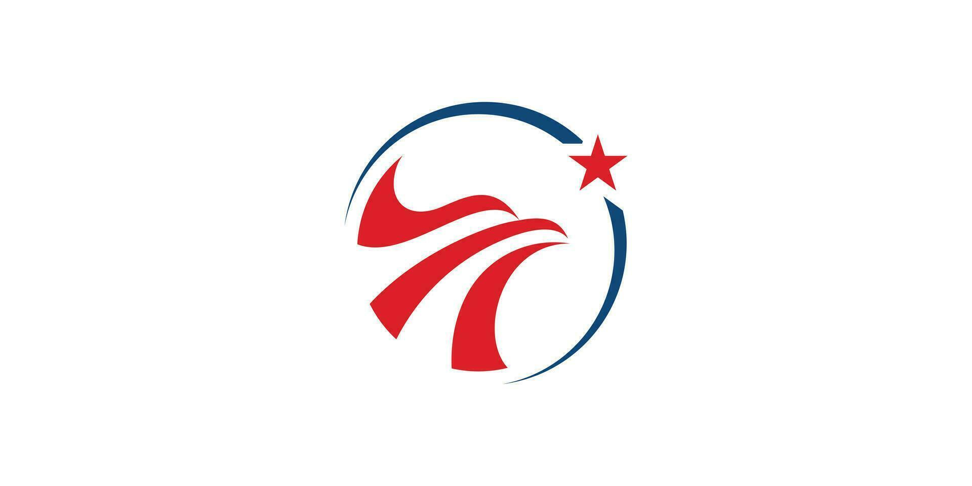 logo design combining a circle shape with an eagle. vector