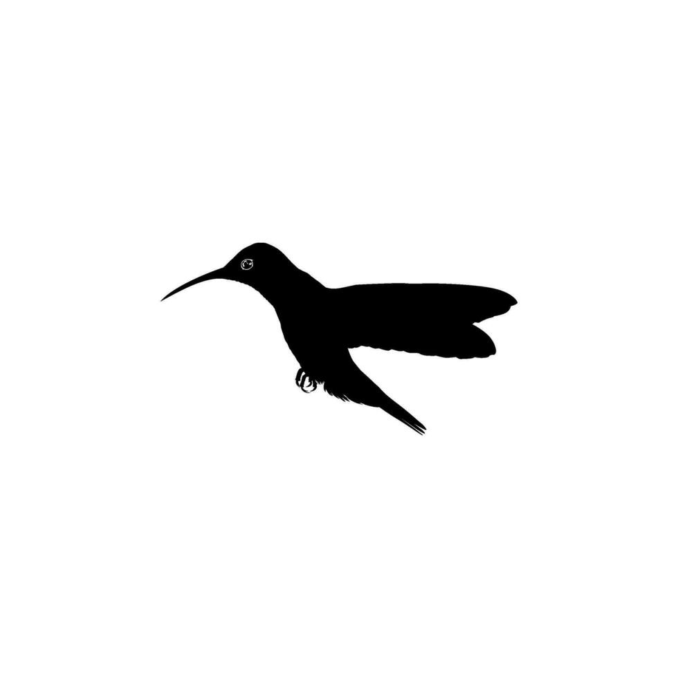 Flying Hummingbird Silhouette, can use Art Illustration, Website, Logo Gram, Pictogram or Graphic Design Element. Vector Illustration