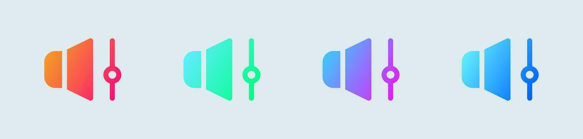 Volume solid icon in gradient colors. Audio level signs vector illustration.