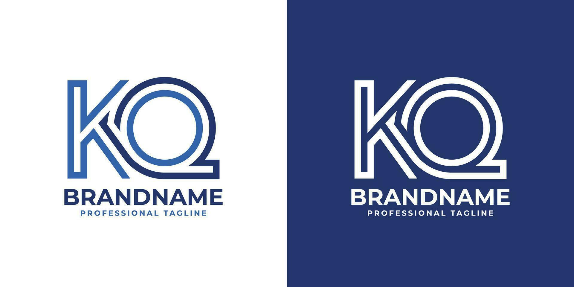 Letter KQ Line Monogram Logo, suitable for business with KQ or QK initials. vector