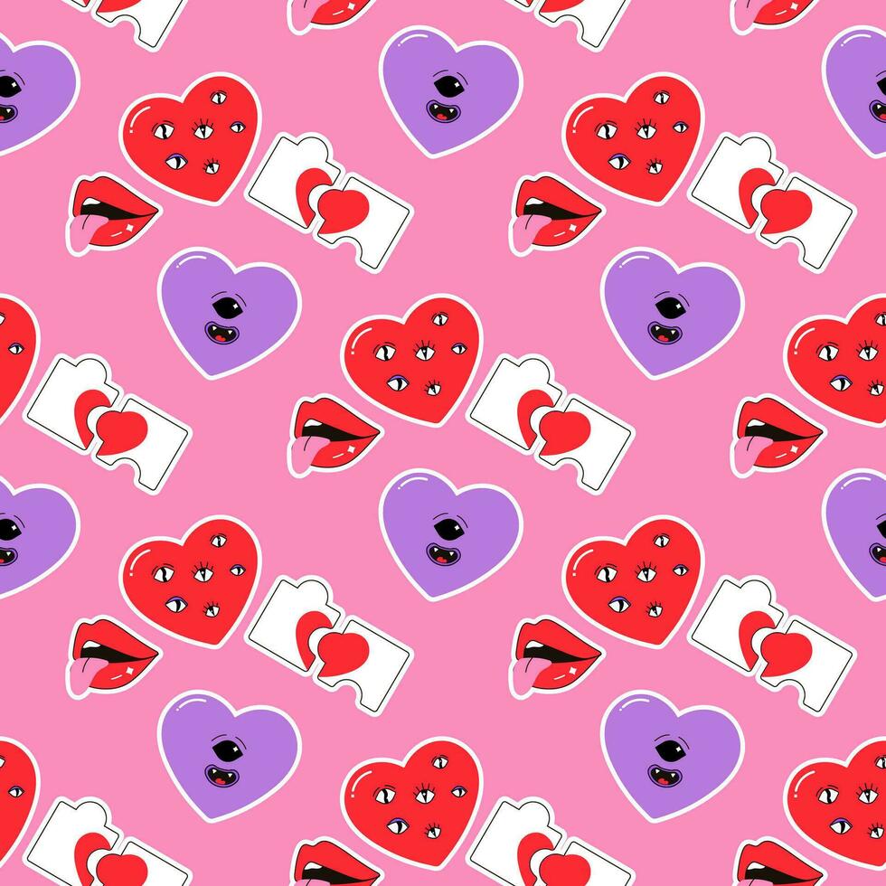 seamless pattern, valentine's day, letter, heart, message vector