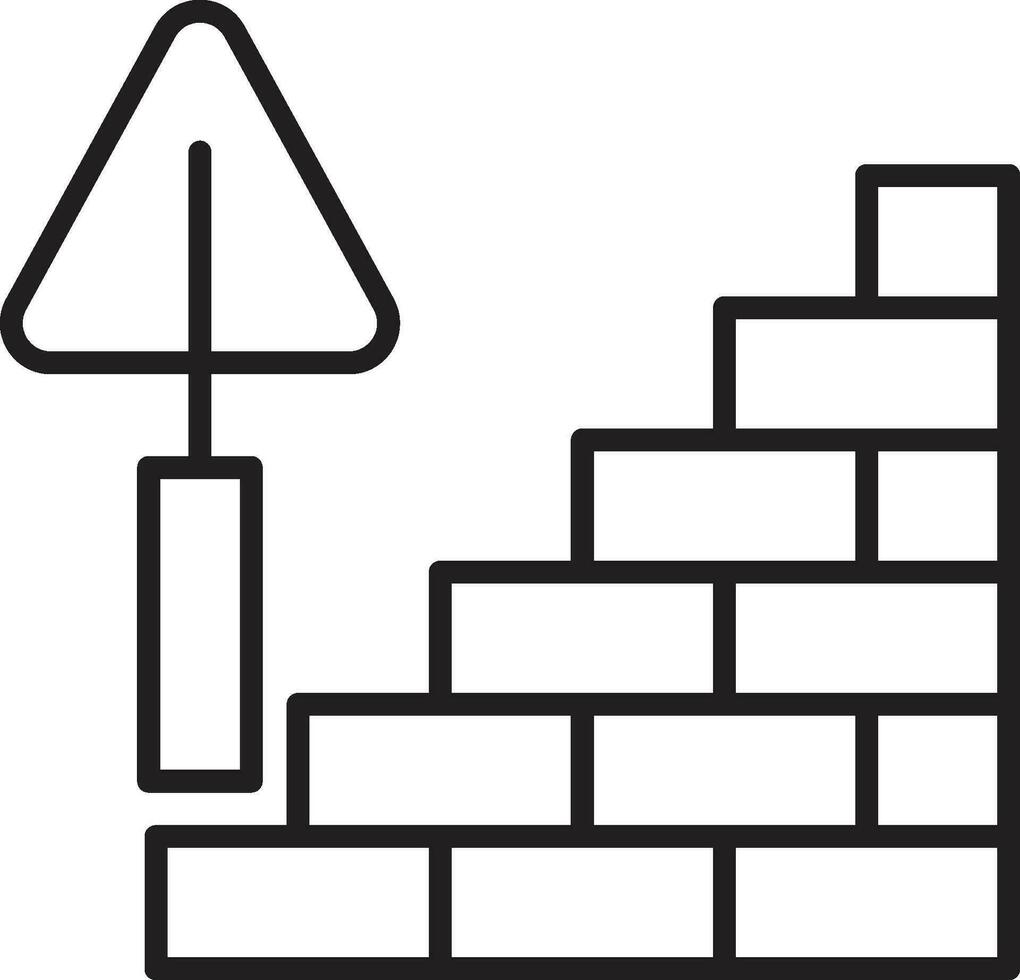 brickwork and building trowel icon vector