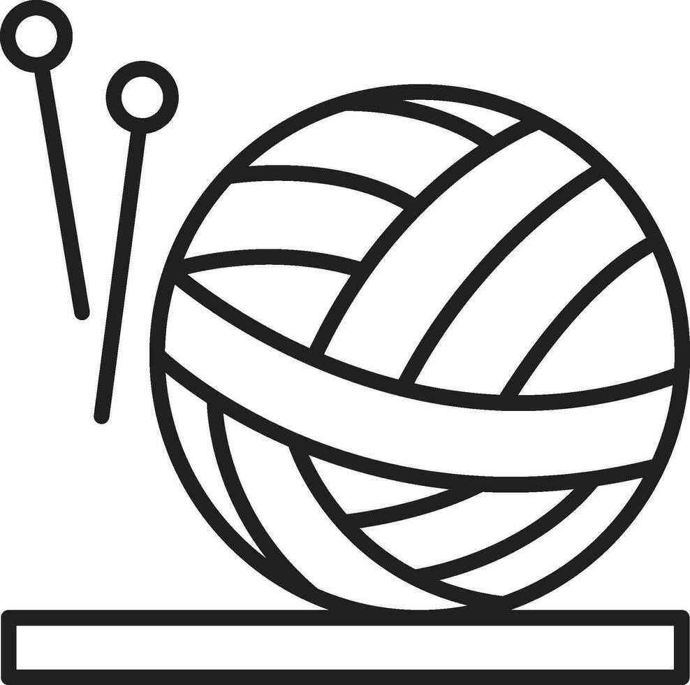 Yarn ball and needles icon. Knitting icon vector