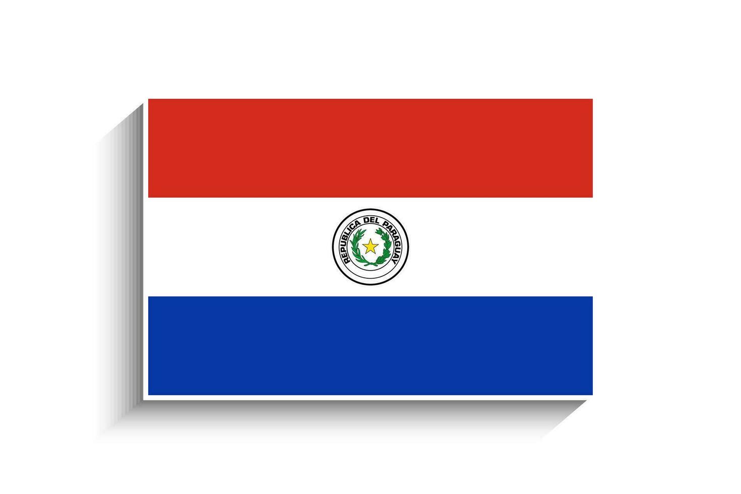 Flat Rectangle Paraguay Flag Icon vector