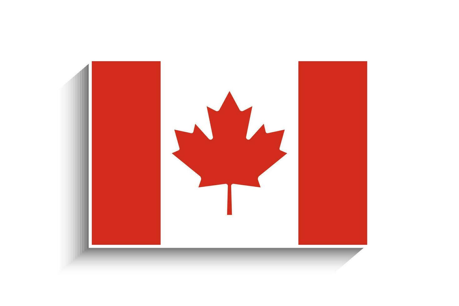 Flat Rectangle Canada Flag Icon vector