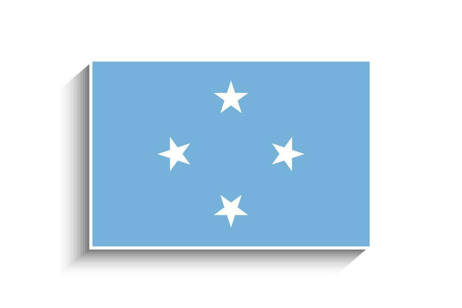 Flat Rectangle Micronesia Flag Icon vector