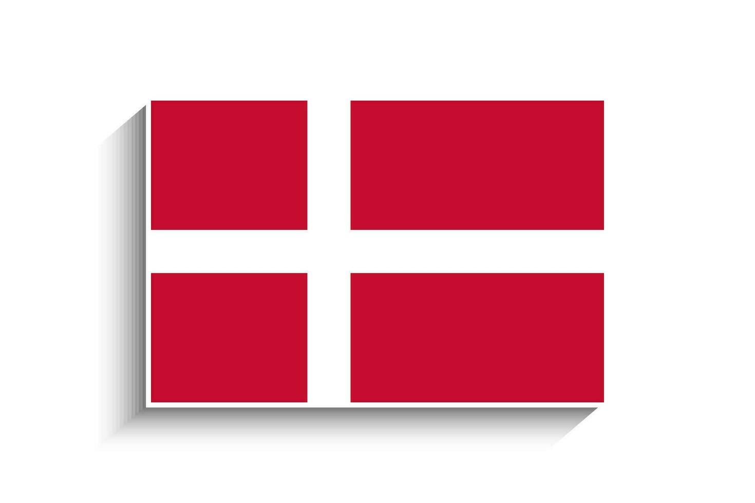 Flat Rectangle Denmark Flag Icon vector