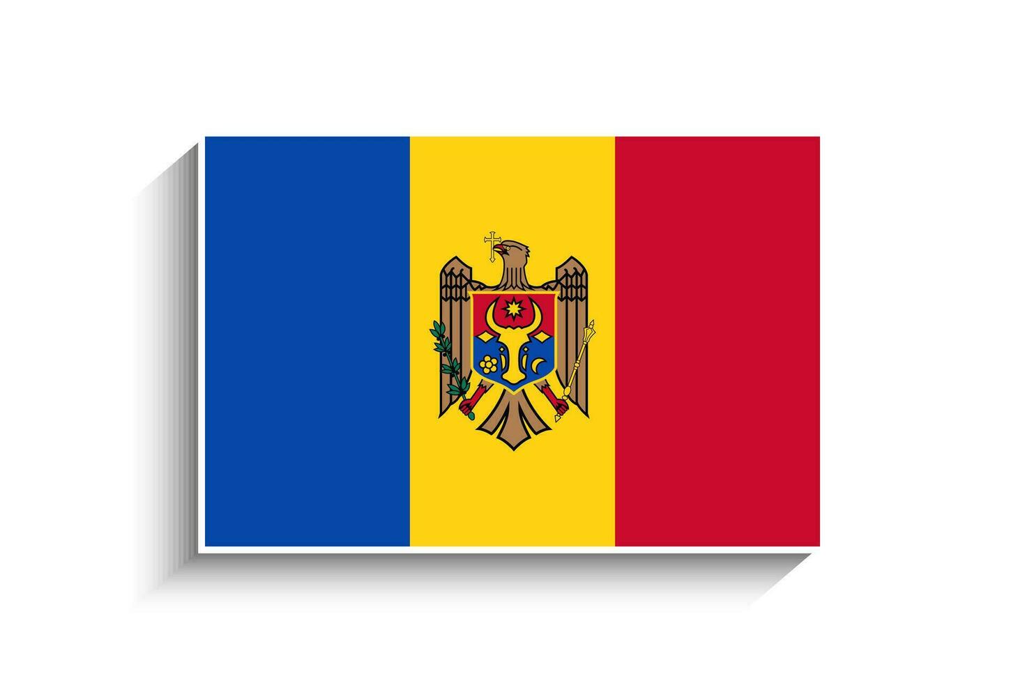 Flat Rectangle Moldova Flag Icon vector