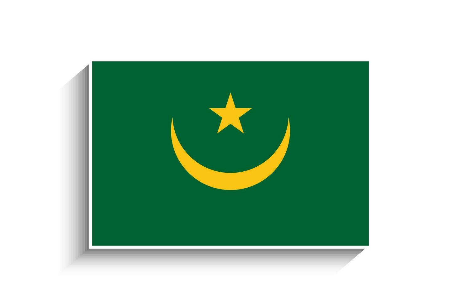 Flat Rectangle Mauritania Flag Icon vector