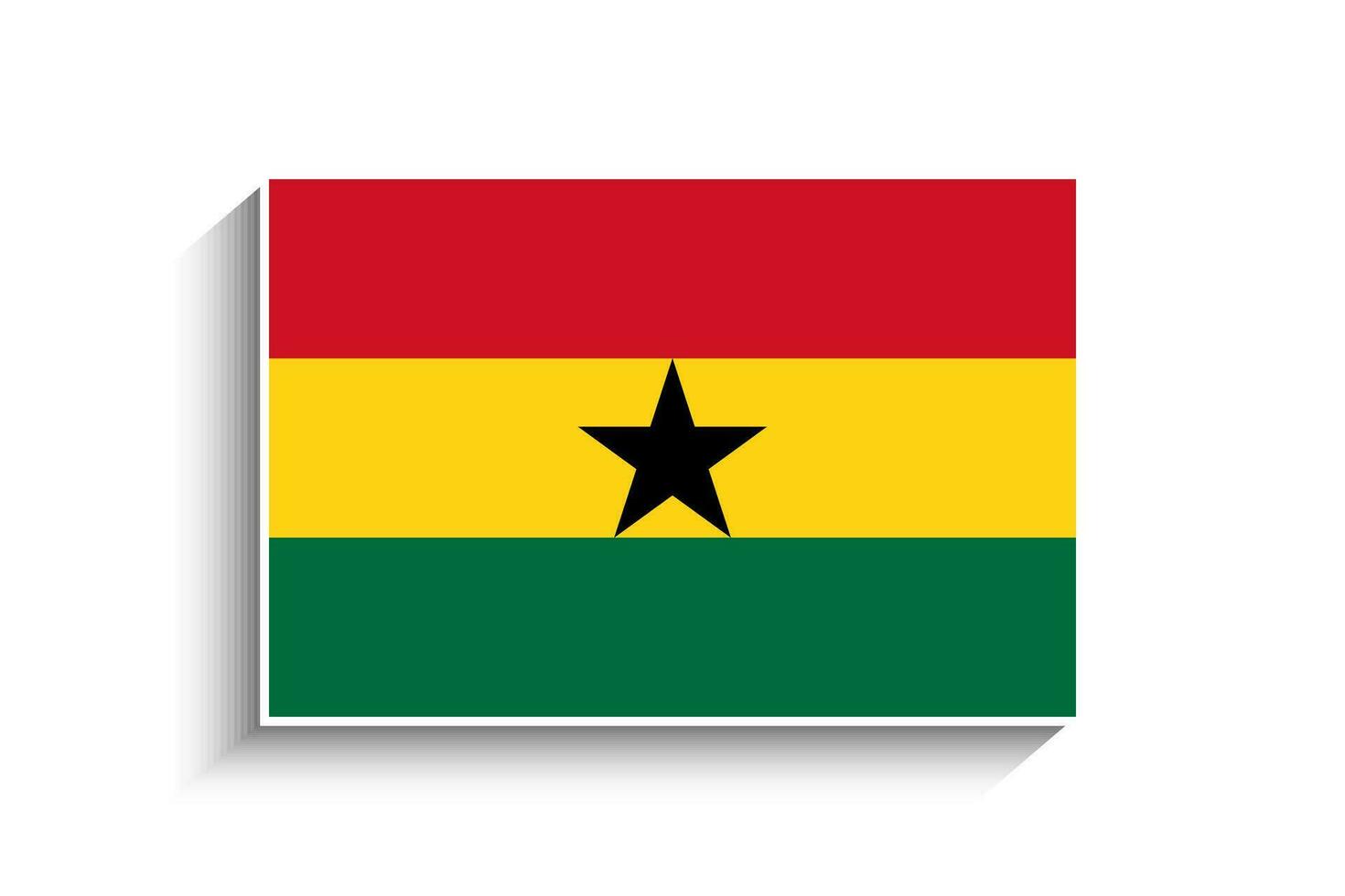 Flat Rectangle Ghana Flag Icon vector