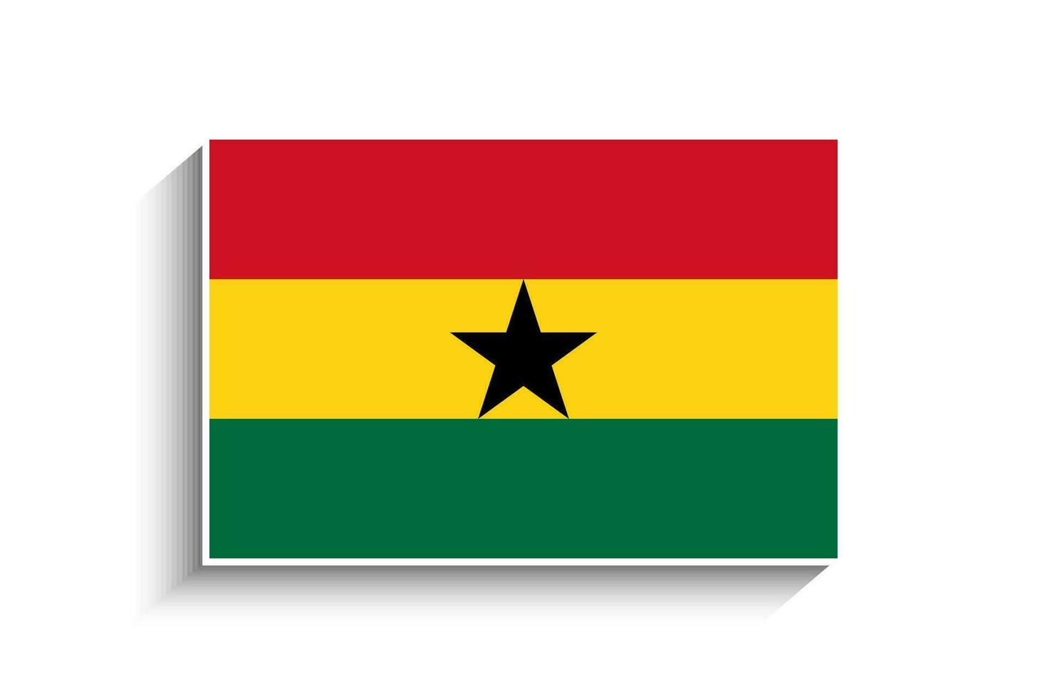 plano rectángulo Ghana bandera icono vector