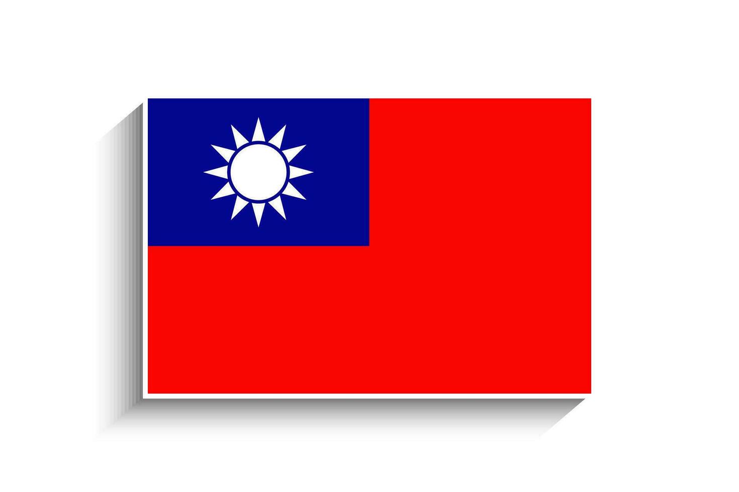 Flat Rectangle Taiwan Flag Icon vector