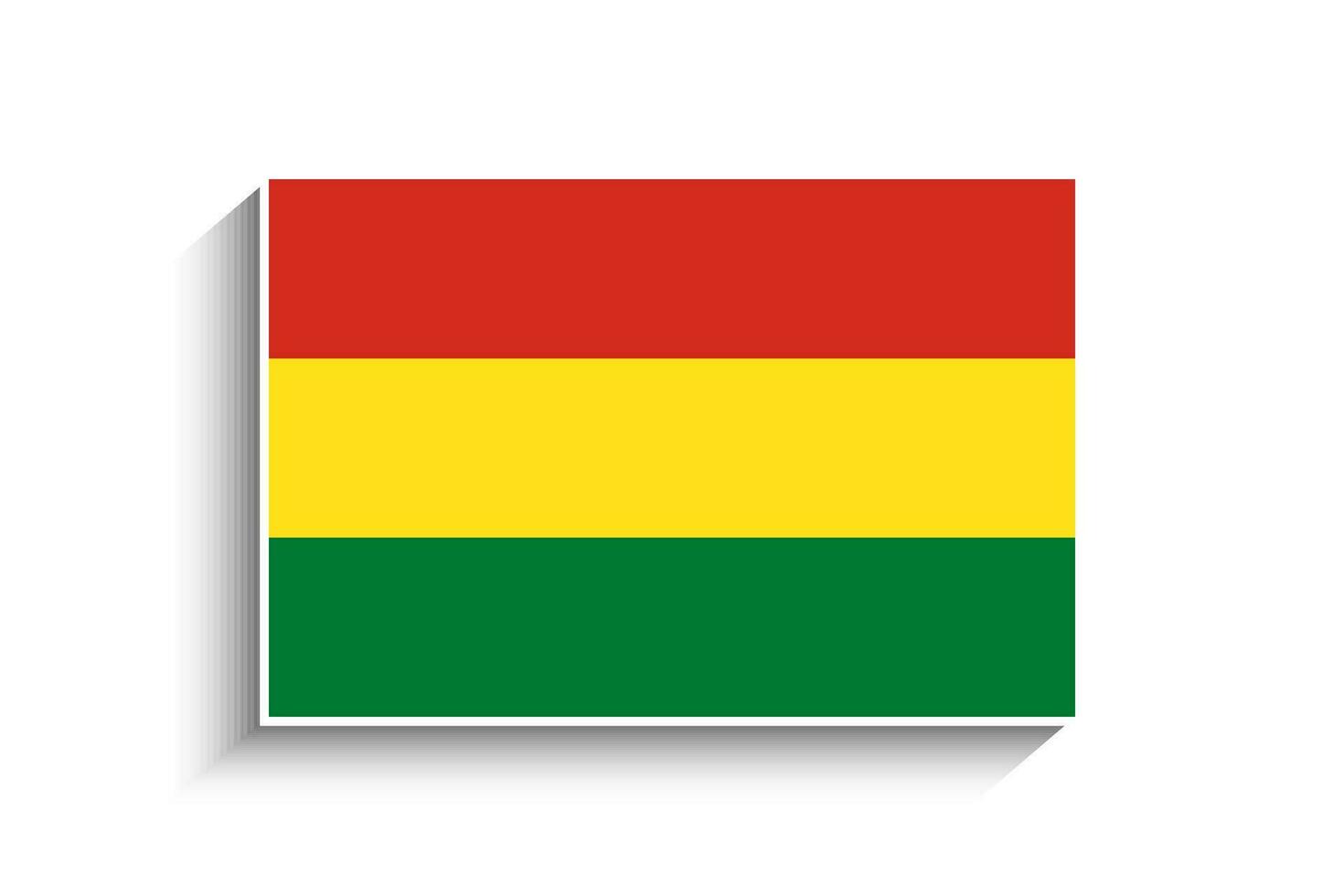 Flat Rectangle Bolivia Flag Icon vector