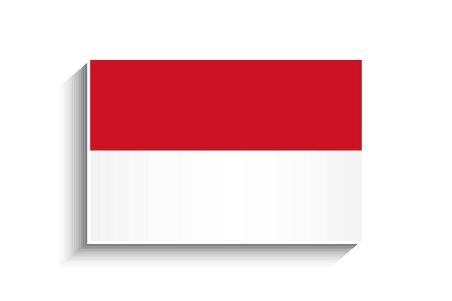 Flat Rectangle Monaco Flag Icon vector
