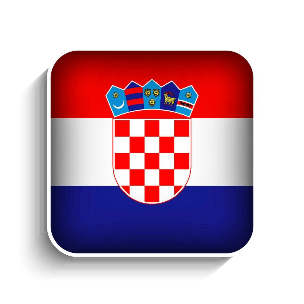 Vector Square Croatia Flag Icon