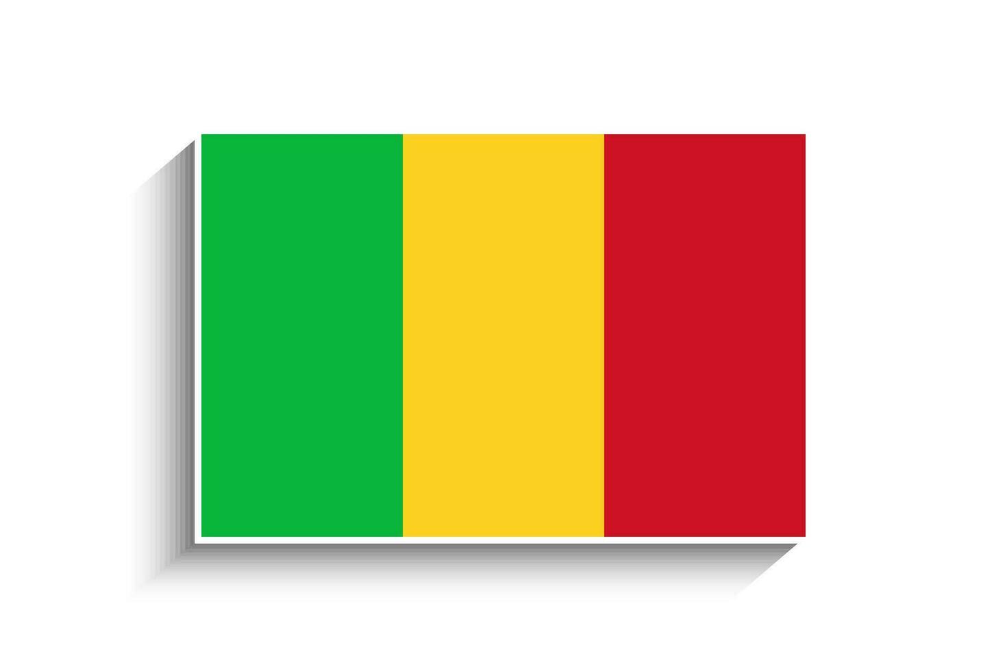 Flat Rectangle Mali Flag Icon vector