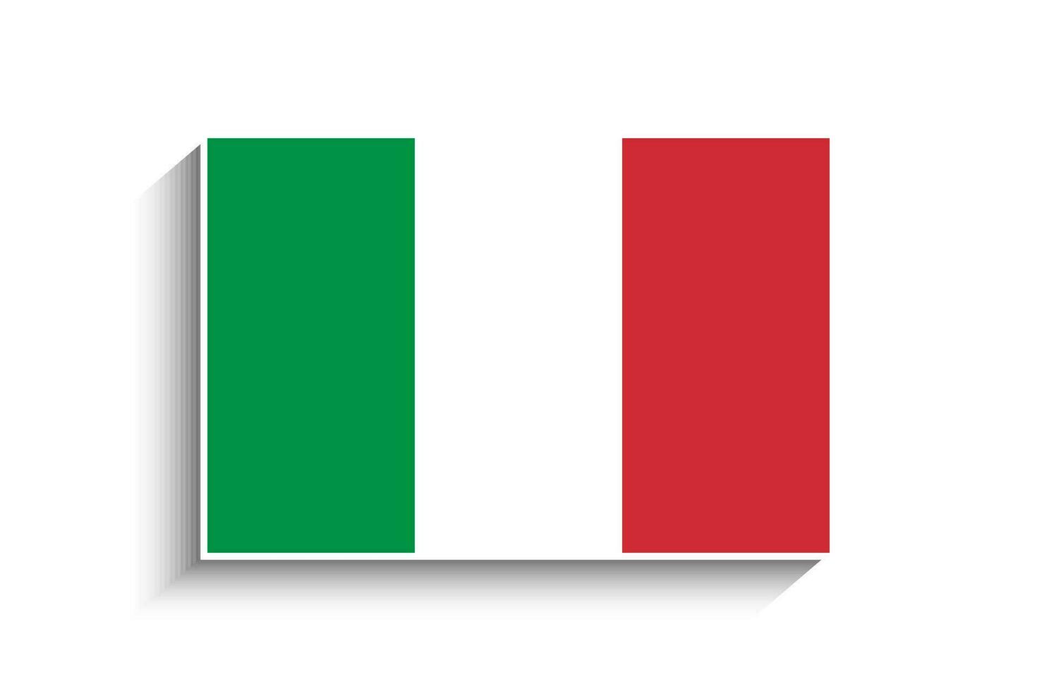 Flat Rectangle Italy Flag Icon vector