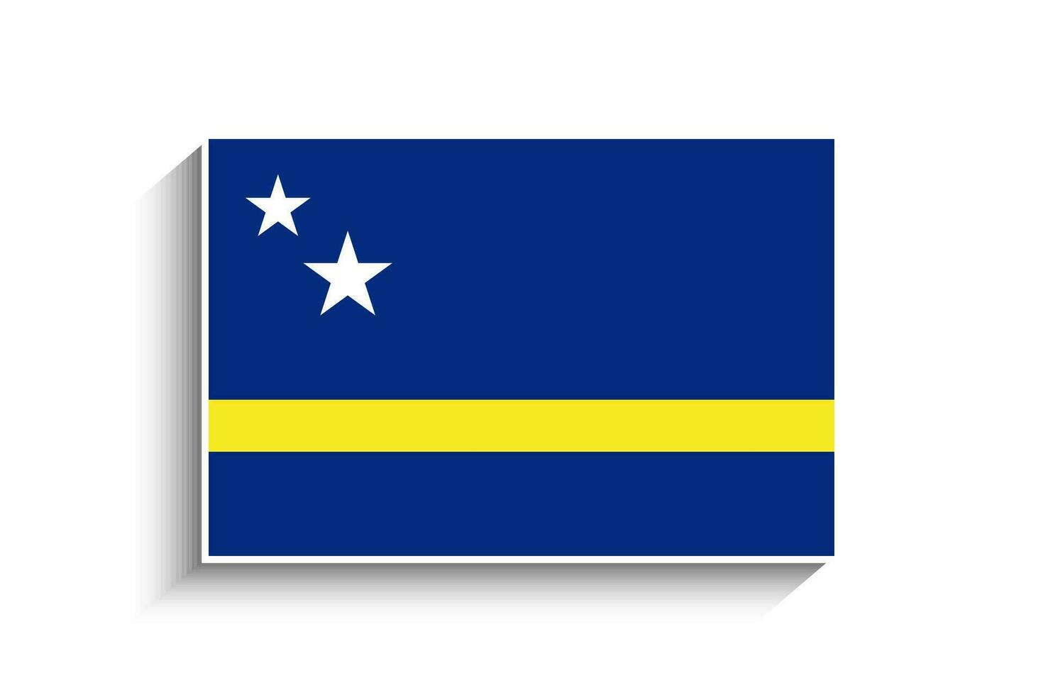 Flat Rectangle Curacao Flag Icon vector