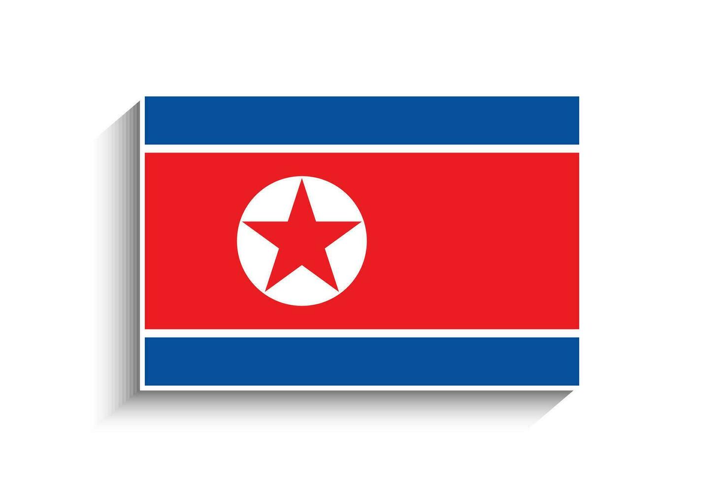 plano rectángulo norte Corea bandera icono vector