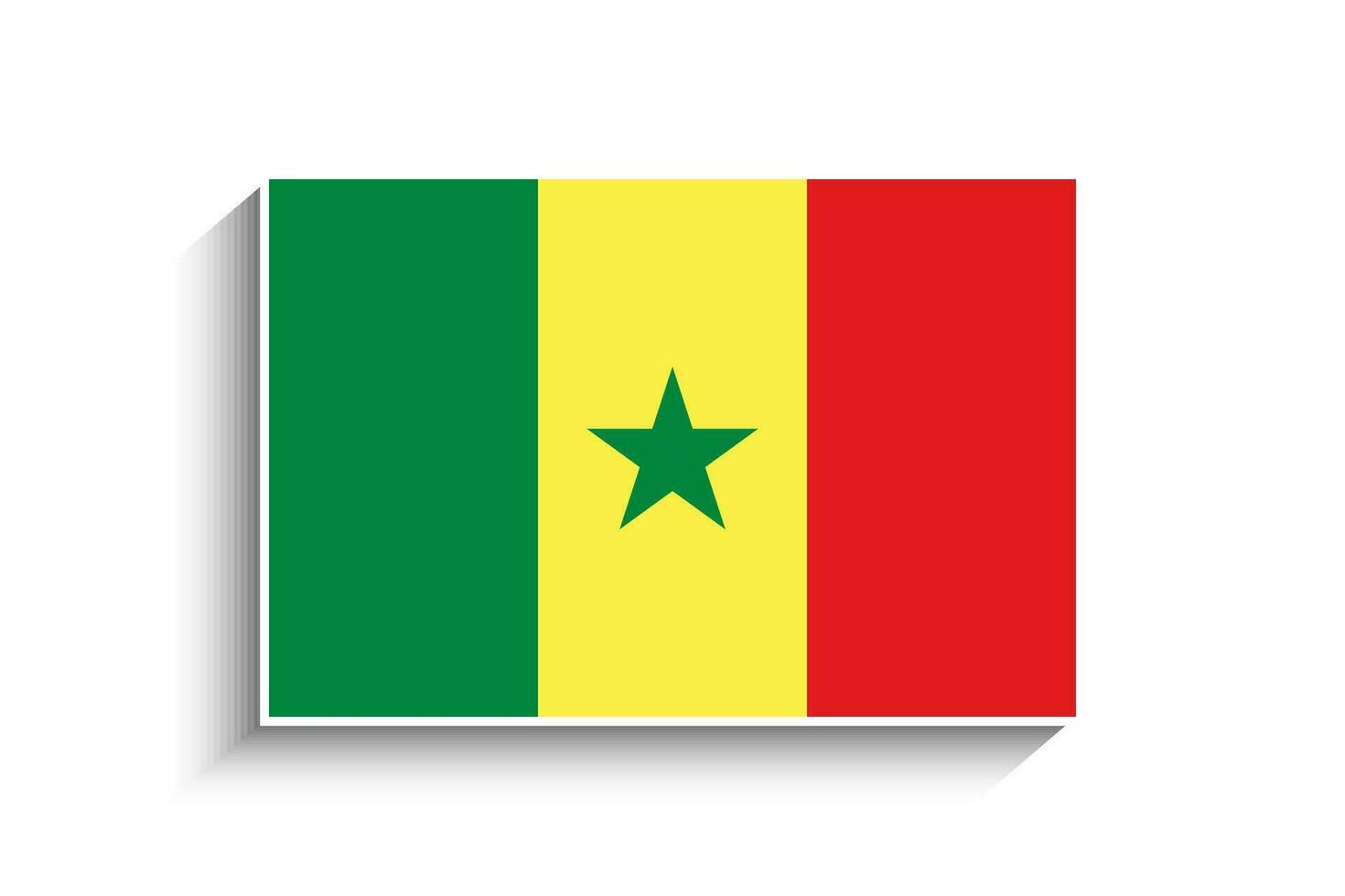 plano rectángulo Senegal bandera icono vector