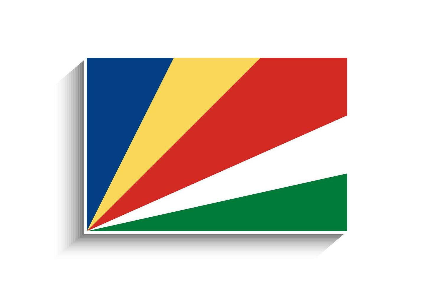 Flat Rectangle Seychelles Flag Icon vector