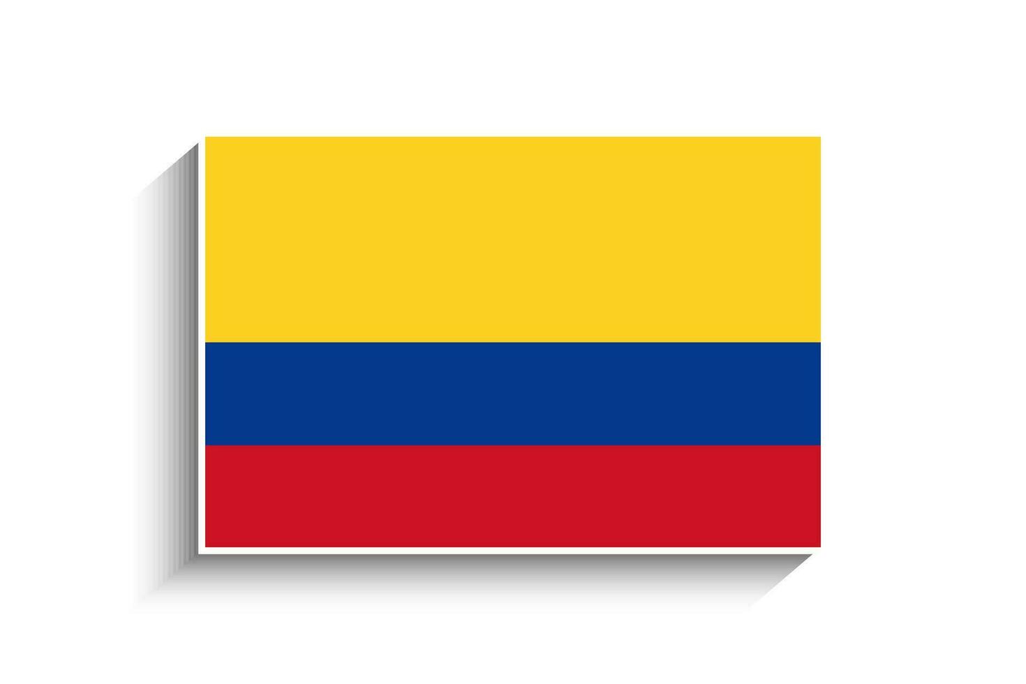 Flat Rectangle Colombia Flag Icon vector