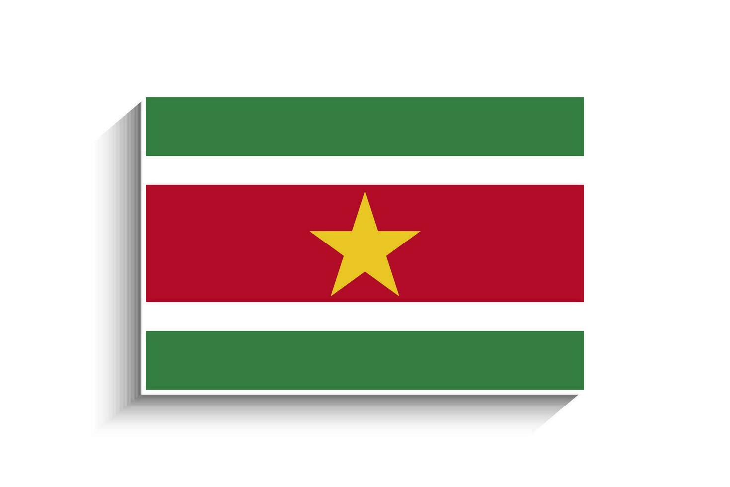 Flat Rectangle Suriname Flag Icon vector