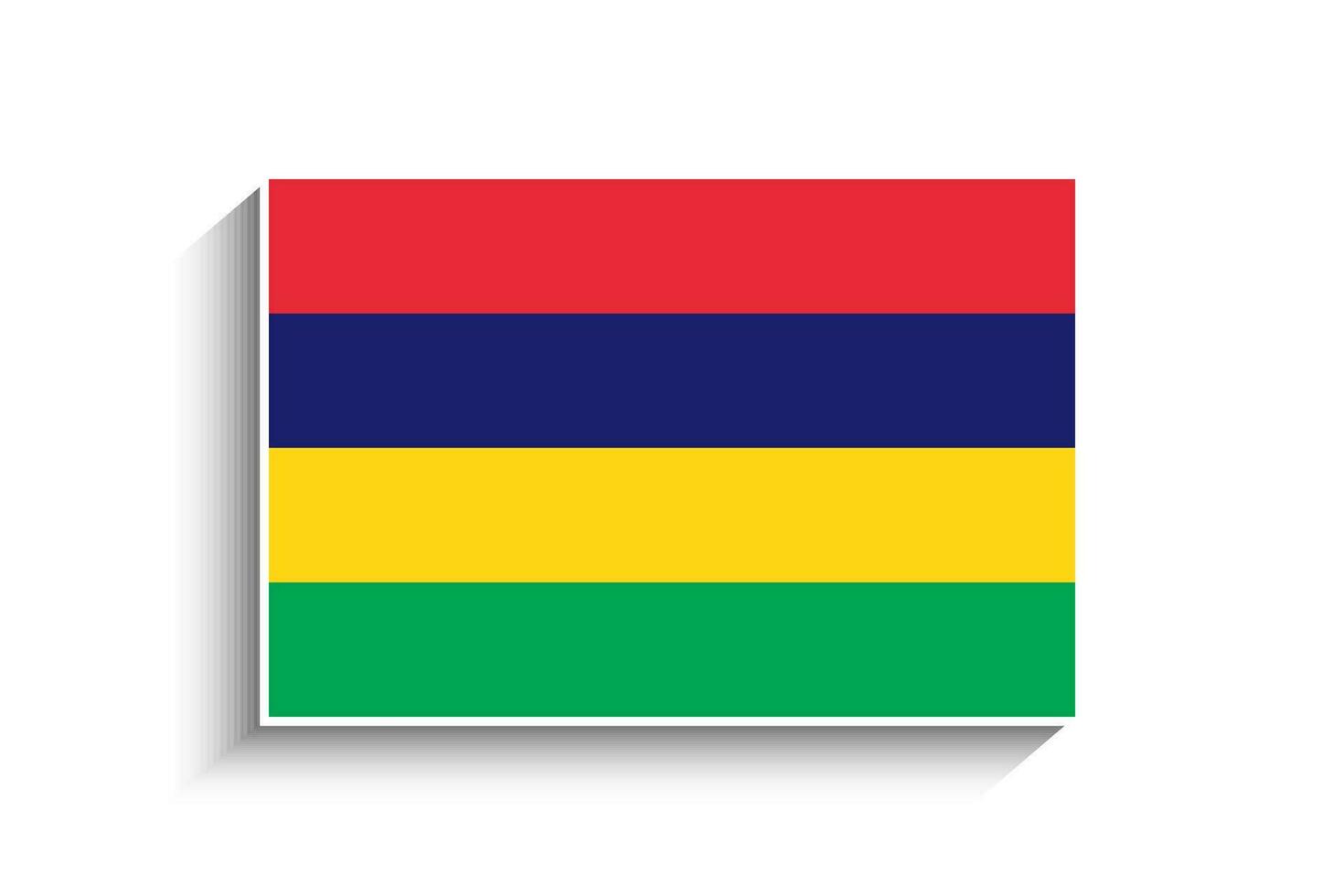 Flat Rectangle Mauritius Flag Icon vector