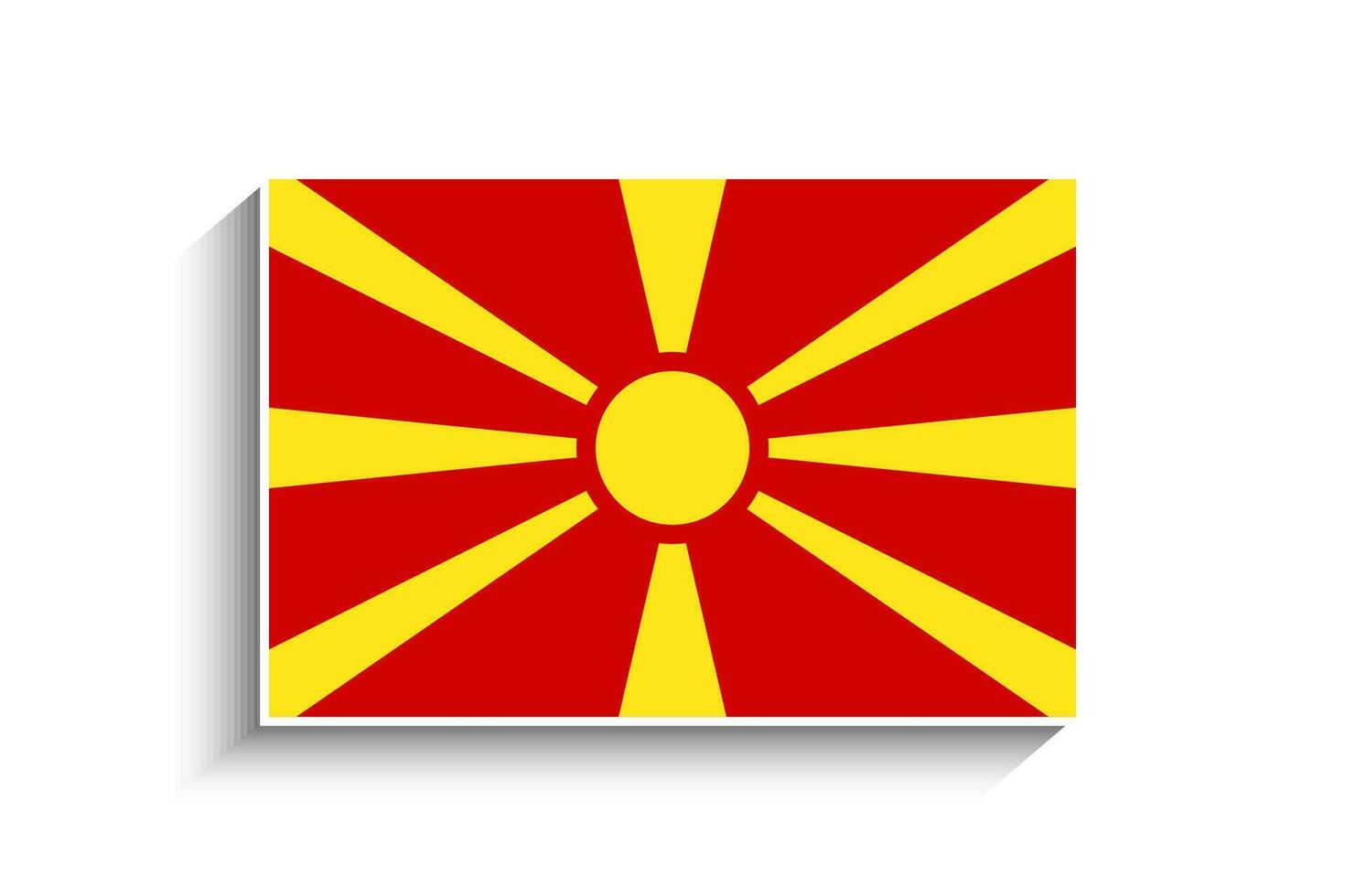 Flat Rectangle Macedonia Flag Icon vector