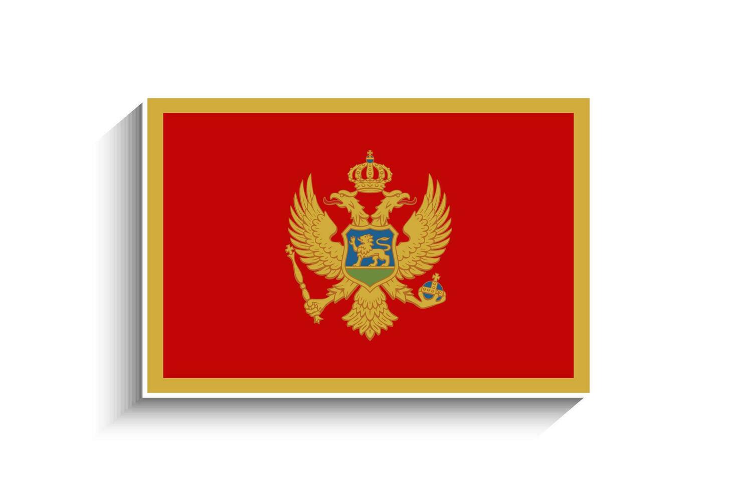 Flat Rectangle Montenegro Flag Icon vector