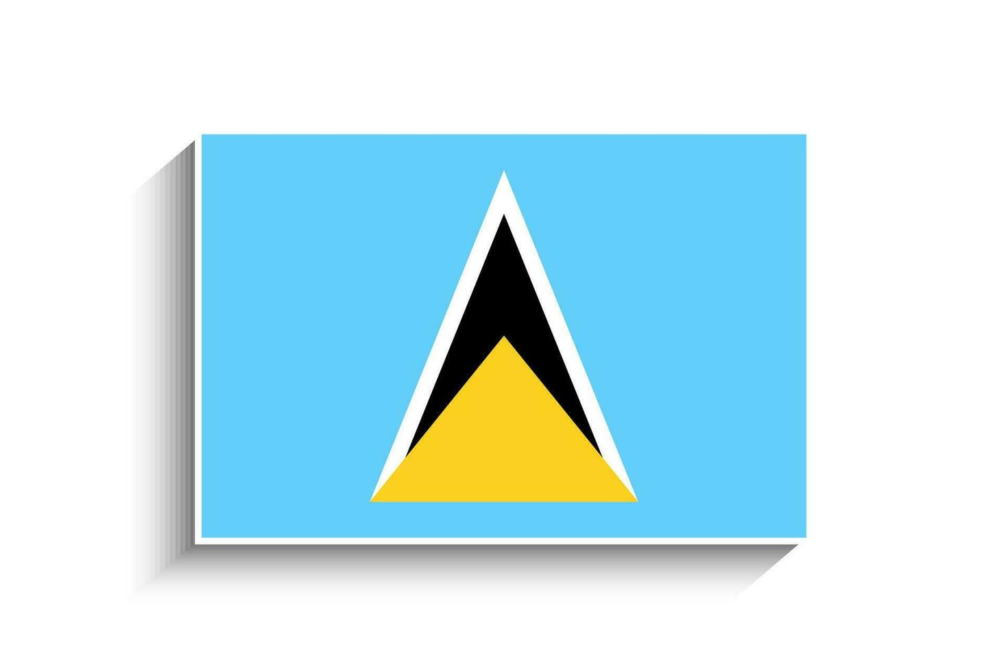 Flat Rectangle Saint Lucia Flag Icon vector