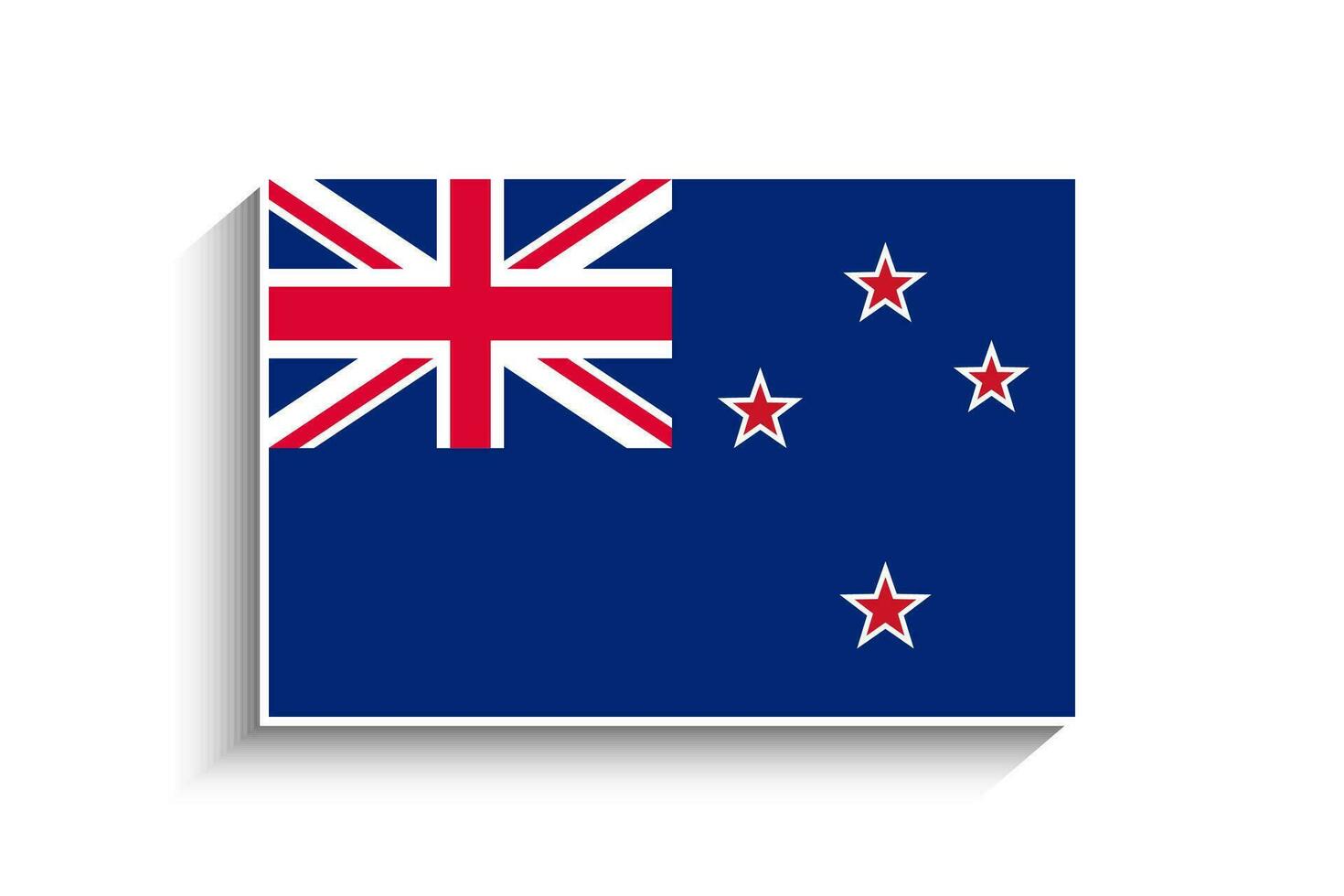 Flat Rectangle New Zealand Flag Icon vector