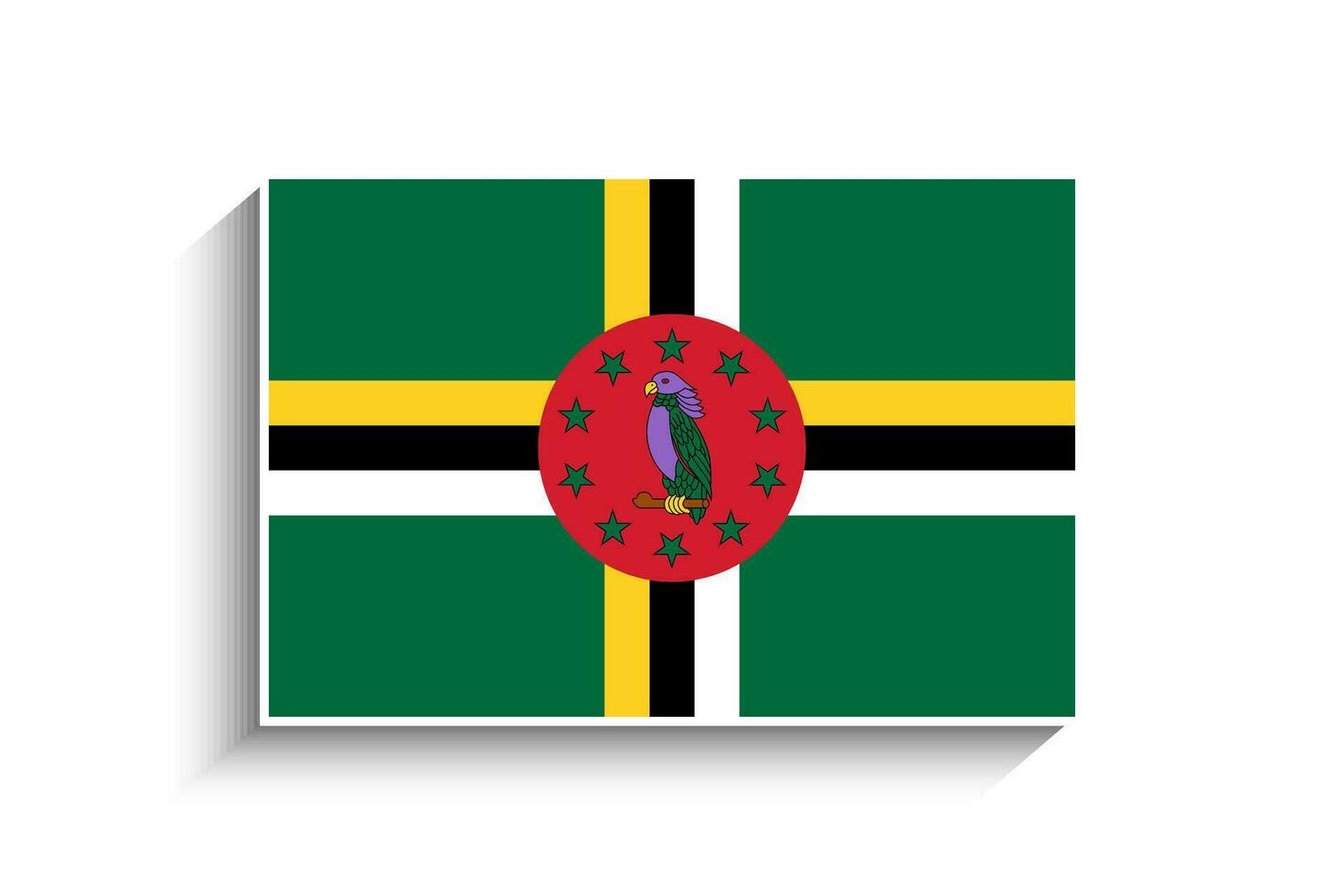 Flat Rectangle Dominica Flag Icon vector