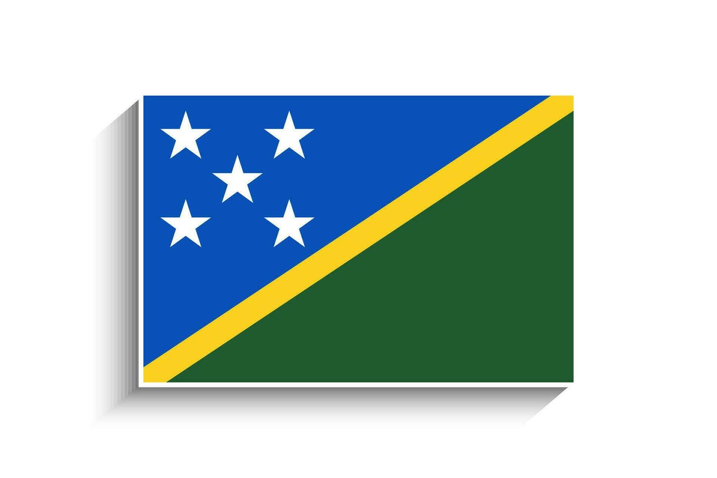 Flat Rectangle Solomon Islands Flag Icon vector