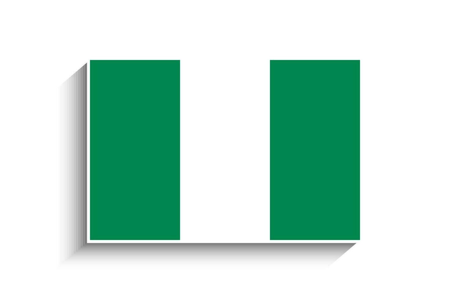 Flat Rectangle Nigeria Flag Icon vector